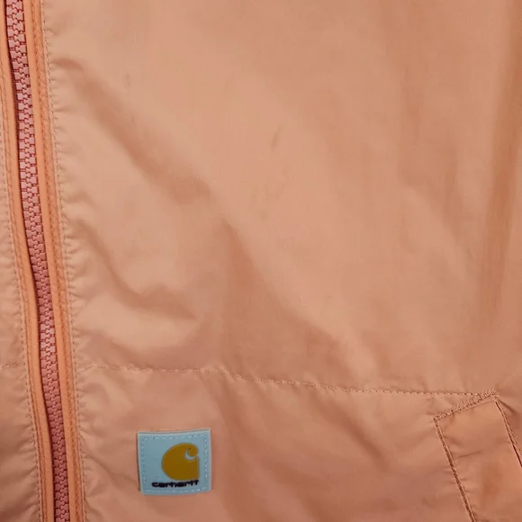 Carhartt Womens Rockford Windbreaker Jacket Rain Coat Coral Full Zip Hooded XS - Picture 8 of 16
